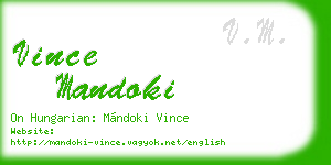 vince mandoki business card